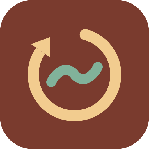Repitamos — an amber repeat arc circling a single green card on a terracotta tile